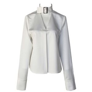 White shirt blouses woman designer metalic